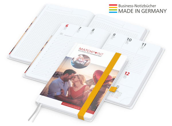 Match-Hybrid White Bestseller A5, Cover-Star gloss-individuell, gelb