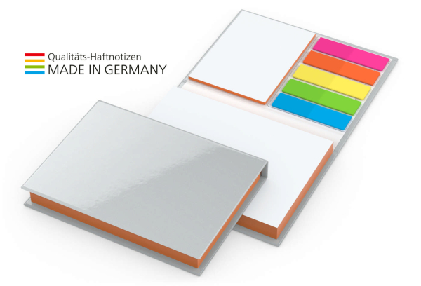 Prag White Bestseller Bookcover gloss-individuell, Farbschnitt orange