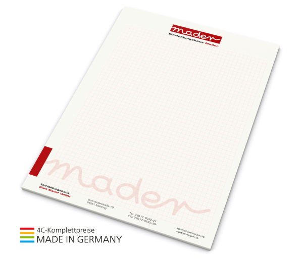 Schreibblock green+blue A4, 50 Blatt