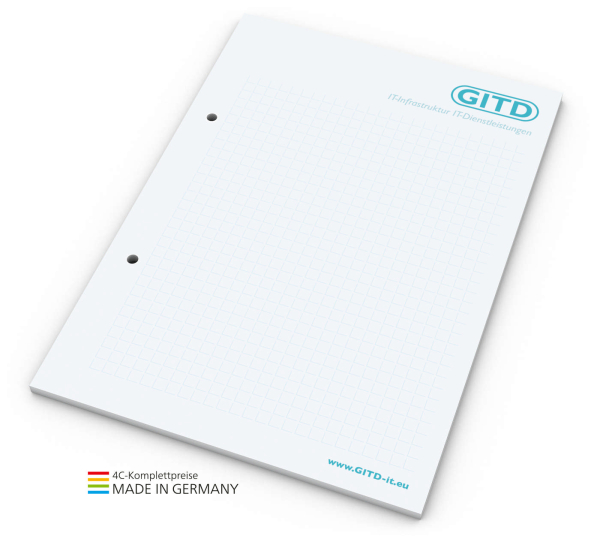 Schreibblock Bestseller A5, 50 Blatt mit 2-fach Abheftlochung