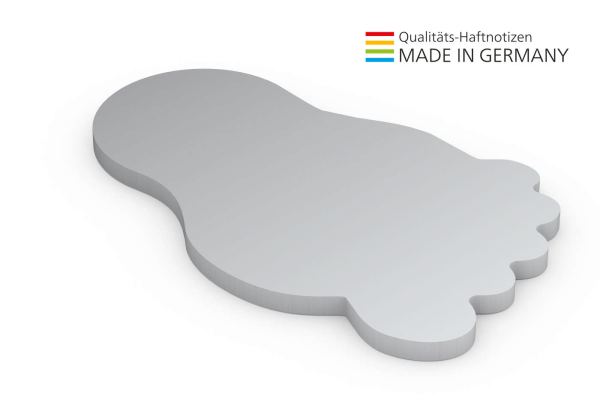 Form aus 125 x 72 mm, 50 Blatt, Fuß