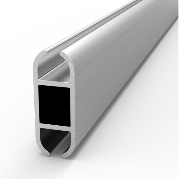 Schiene 2-Kanal Flach 17 x 44 mm. eloxiert, je lfm im Zuschnitt