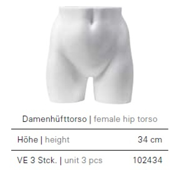 Damen-Hüft-Torso, weiß
