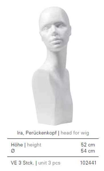 Styroporkopf Nina/ Ira weiss