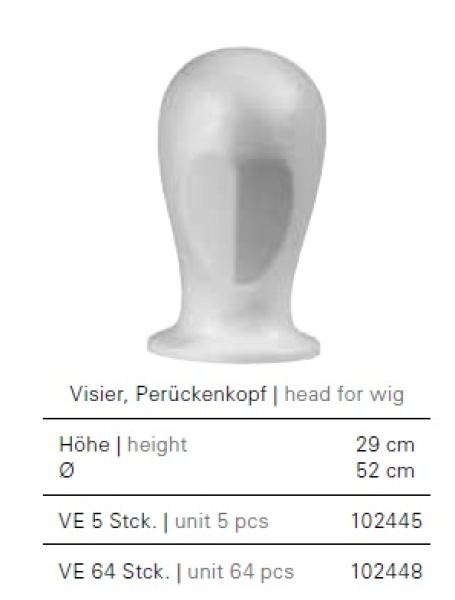 Styrofoam "Visor" Head, without Face, White