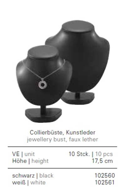 Collierbüste schwarz, Höhe: 17,5 cm,