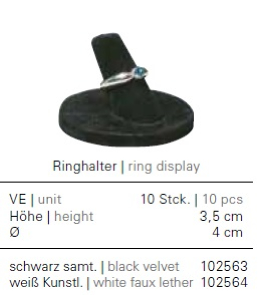 Ringhalter, schwarz, Höhe: 3,5 cm, ø ca. 4 cm