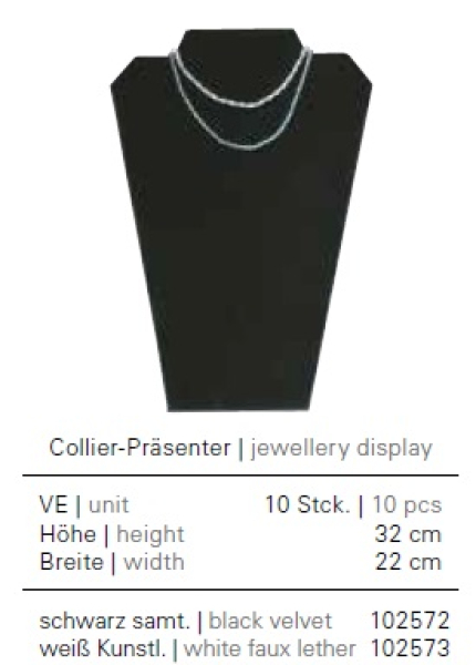 Collierpräsenter II, schwarz, Höhe: 32 cm, Breite: 22 cm