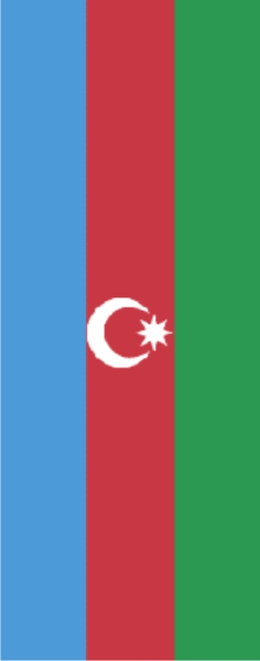 Asserbaijan Banner rental flag 150 x 400 cm