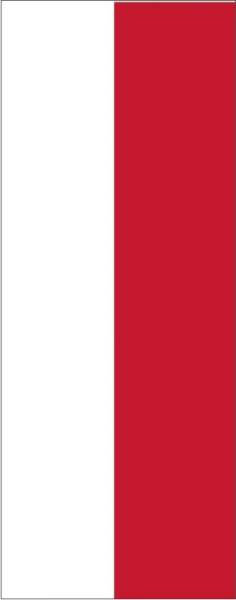 Rot/Weiss, Polen, Monaco, Hessen, Hochformat-Leihfahne 120 x 300 cm