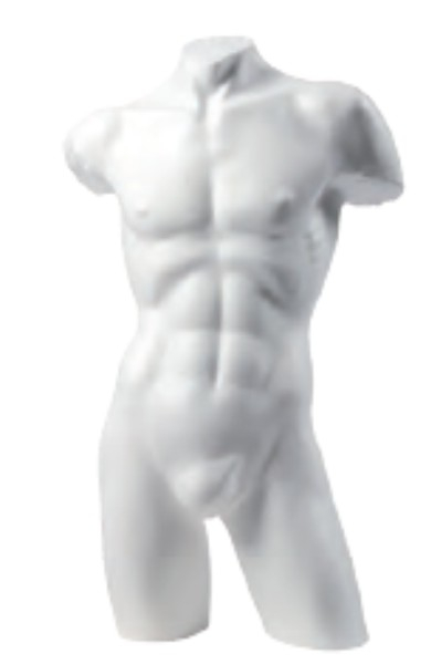 Herren-Torso, "antik", weiß