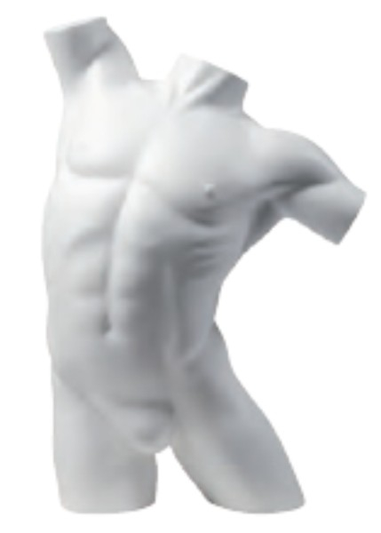 Herren-Torso, "action", weiß