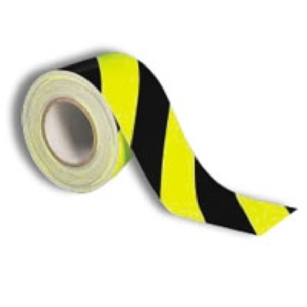 Warnmarkierungsband gelb/schwarz 75 mm, 50 m sk