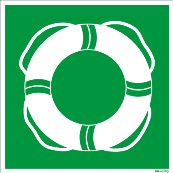 Öffentliche Rettungsausrüstung, Rettungswege, Folie, 150 x 150 mm