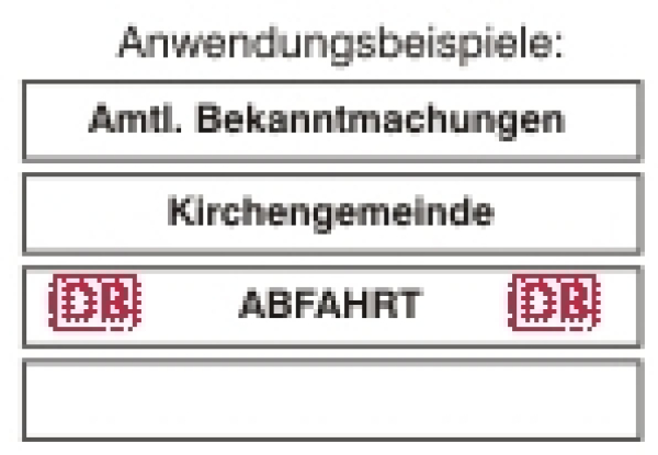 Folienbeschriftung je Zeile bis 100 mm, 16 Zeichen