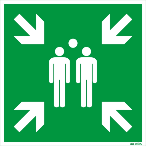 Sammelstelle, Rettungswege, Folie, 600 x 600 mm