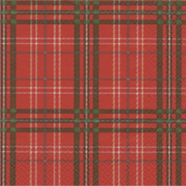 Servietten "Scottish Check red", 25 x 25 cm