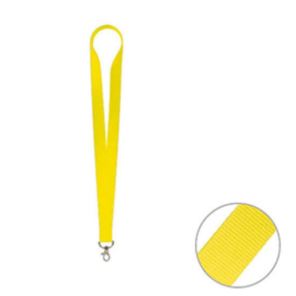 Schlüsselband/Lanyard "Standard", Gelb, Karabinerhaken, Bandbreite 20 mm, 10 Stück