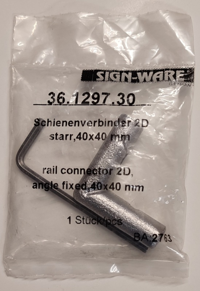 Schienenverbinder 3D, für Kederschienen