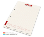 Schreibblock green+blue A4, 25 Blatt mit 2-fach Abheftlochung