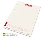 Schreibblock green+blue A4, 25 Blatt mit 4-fach Abheftlochung
