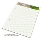 Schreibblock green+blue A5, 25 Blatt  mit 2-fach Abheftlochung