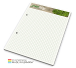 Schreibblock green+blue A5, 50 Blatt  mit 2-fach Abheftlochung