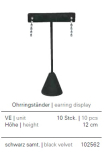 Ohrringständer, schwarz samt, Höhe: 12 cm