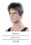 Herrenperücke Herbert, grau