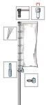 Mobilmast mit Ausleger, 4 m Gesamtlänge, 2 - teilig, 45/35 mm Ø