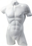 Herren-Torso, "Flach" weiss, 4 Stück