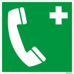 Nottelefon, Rettungswege, Folie, 200 x 200 mm