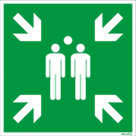 Sammelstelle, Rettungswege, Folie, 200 x 200 mm