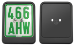 Moped license plate frame, black